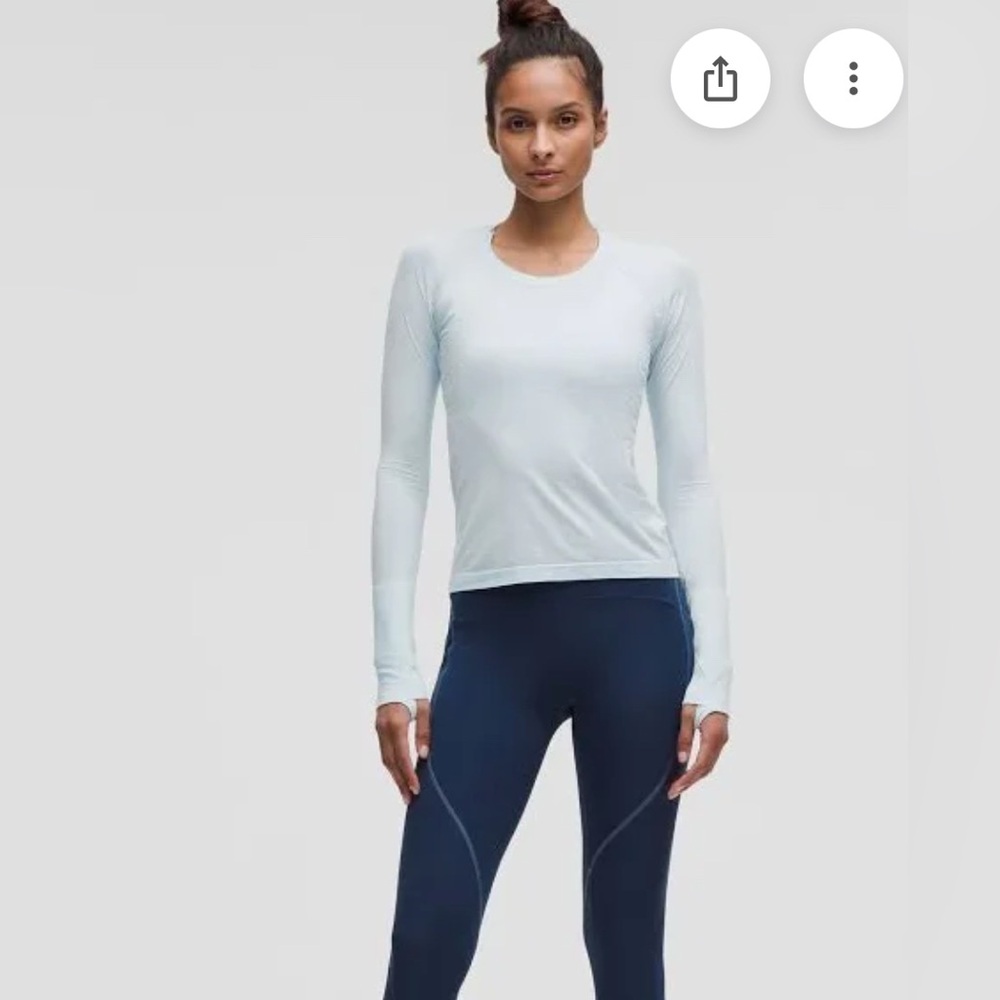 lululemon athletica Light Blue Long Sleeve Performance Top